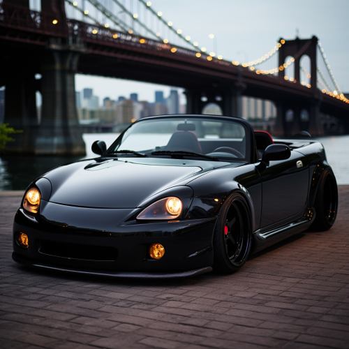 Custom Honda Del Sol in Satin Black