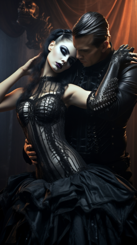 Beautiful horror Gothic woman body dance