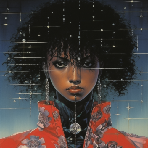 Melanated Woman Embracing Singularity in Horror Manga