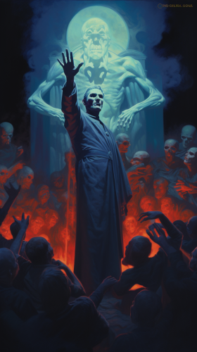 Dark Occult Ceremony in Horror Movie