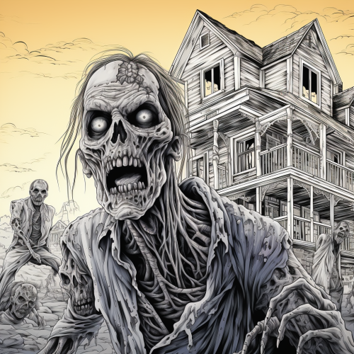 Scary horror movie coloring page