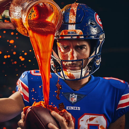 Eli Manning hot sauce pour