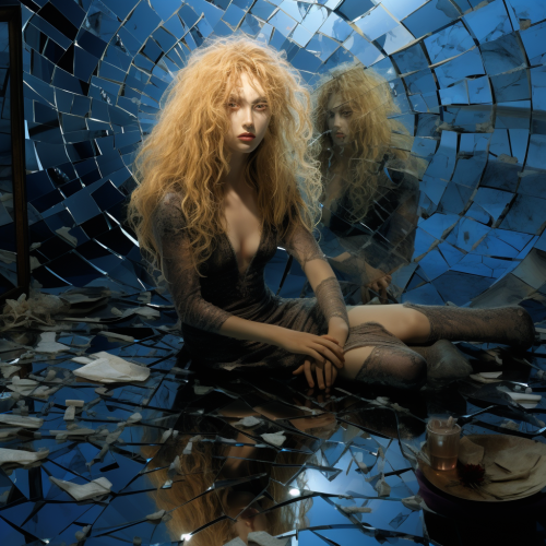 Beautiful Houri Angel with Thick Curly Long Hair