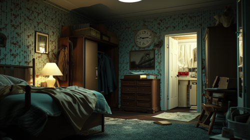 Realistic room exploration inside a house