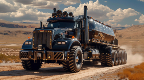 Big black mack truck picture