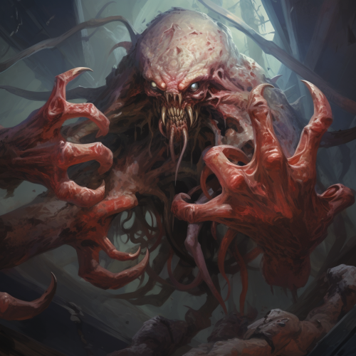 Monster with Humanoid Hands and Squid Head