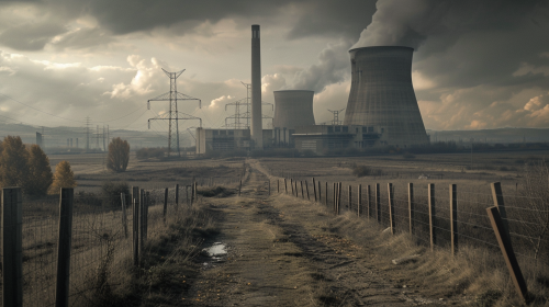 Hyper Realistic Landscape Nuclear Plant Europe