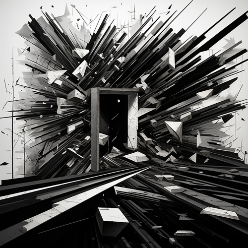 Abstract Hypermodern Artwork with Straight Lines