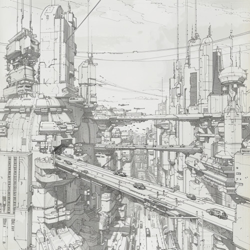 Hyperrealistic City Sketch Version 6