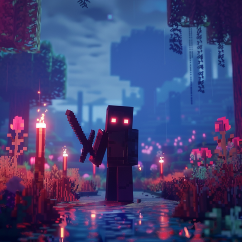 Minecraft game hyperviolence illustration