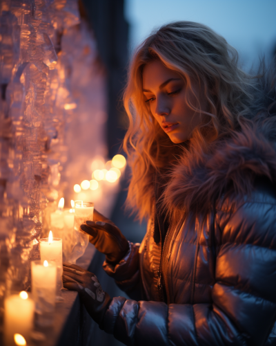 Beautiful ice enchantress in twilight beauty