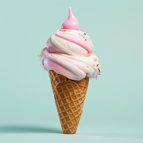 Colorful ice cream cone dessert