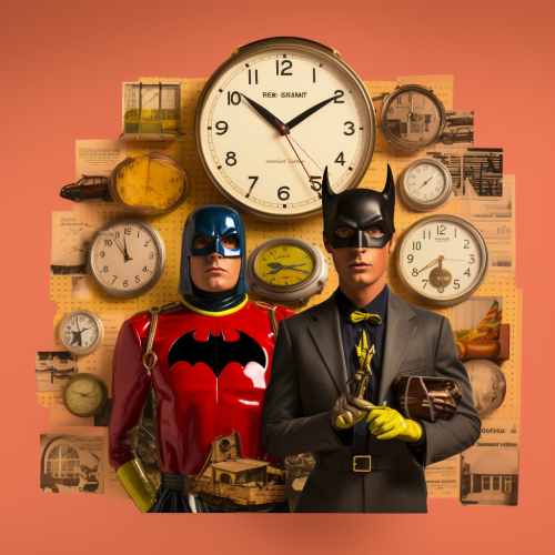 Collage of Iconic Duos and Time Blocking Techniques