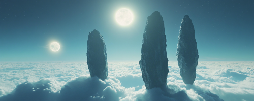 Icy planet futuristic space scene Icy planet futuristic space scene