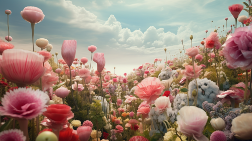Colorful flowers blooming in a scenic landscape Colorful flowers blooming in a scenic landscape