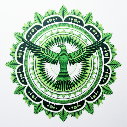 Stunning Gond Painting Style Illustration of Ikarus and Daedalus