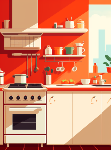 Minimalistic Indian Kitchen Vector Illustration