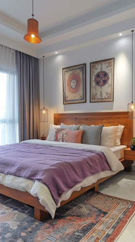 Indian style luxury apartment bedroom