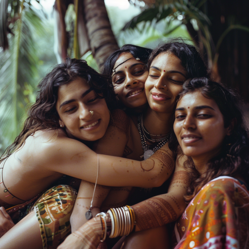 Indian women friends skincare photoshoot