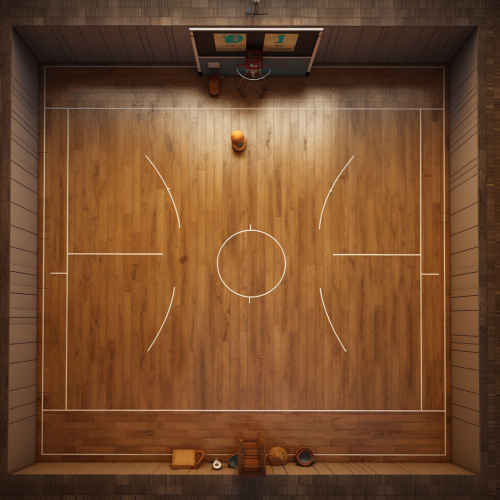 Indoor Basketball Court View