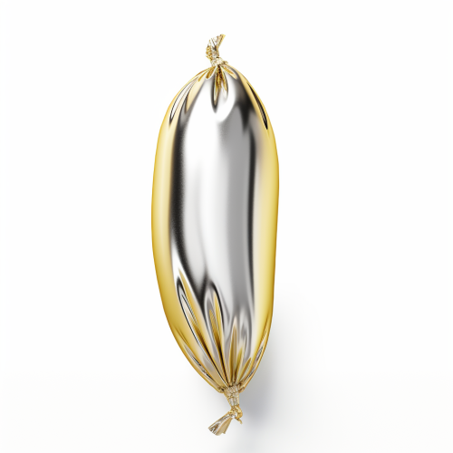 Inflatable Banana Metallic Foil Balloon on White Background