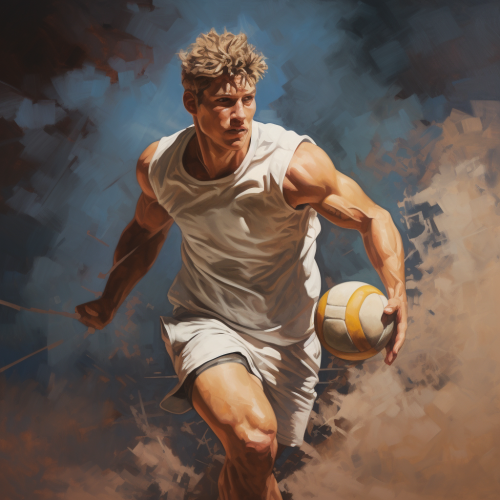 Professional athlete training with intensity