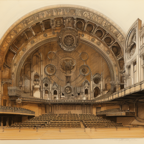 Louis Sullivan's hand sketch of Auditorium Theatre interior