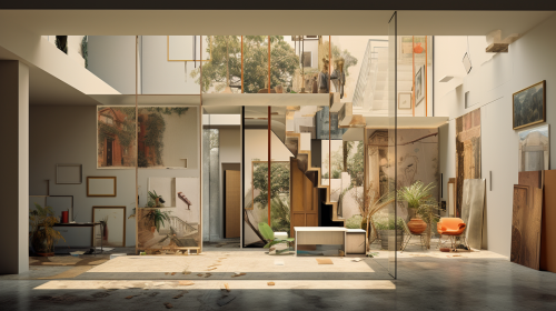 Interior of Small Gallery Collage