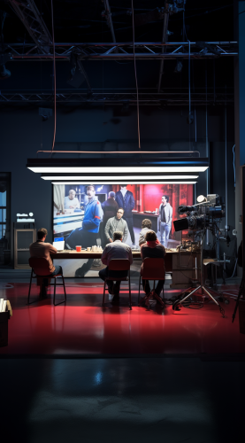 Busy people working on news set Busy people working on news set