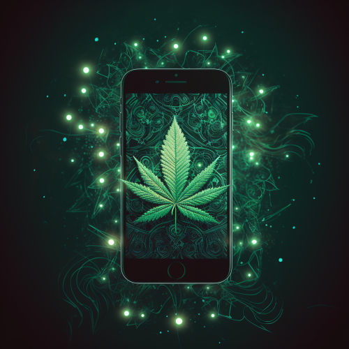 Cannabis Leaf iPhone Icon with Green Bubbles