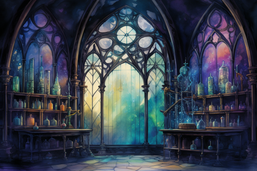 Beautiful healing chamber with iridescent watercolor art