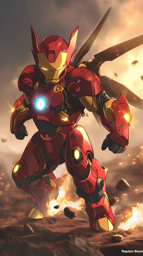 Iron Man Pokémon animated style