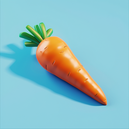 Isometric Carrot in Clay Style