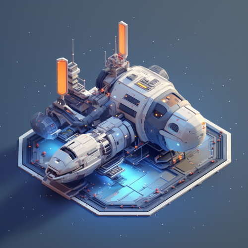 Isometrical Spaceship Illustration