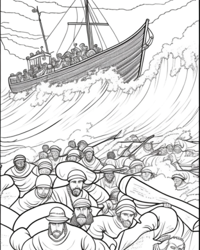 Red Sea Israelites Coloring Page