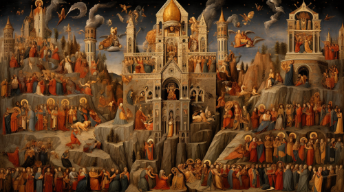 Highly detailed Italian medieval religious art
