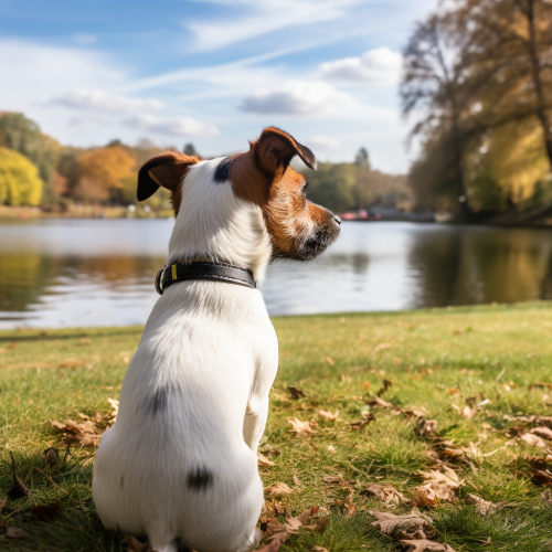 Cute Jack Russell Terrier enjoying the park