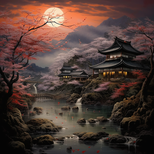 Beautiful Japanese castle in morning mist