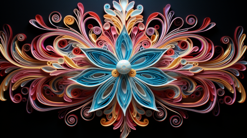 Beautiful Quilled Japanese Pattern in 4K