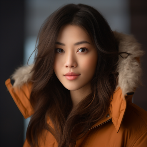 Japanese girl with a slender frame