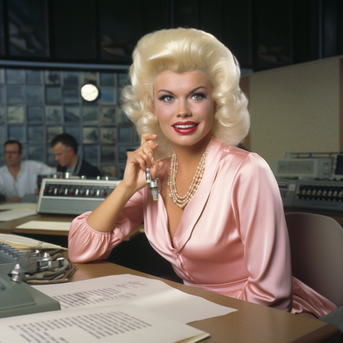 Jayne Mansfield as North Korean news announcer