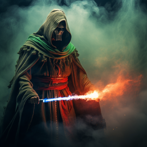 Jedi and Sith with lightsabers Jedi and Sith with lightsabers