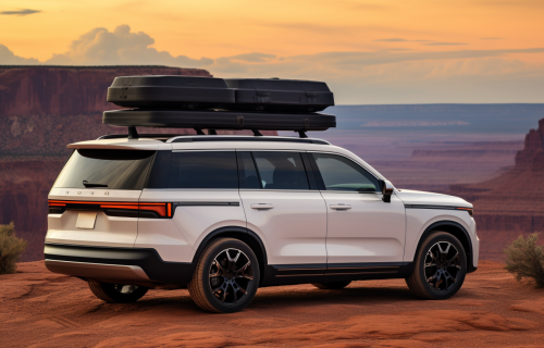 White Jeep Grand Wagoneer with Wood Grain Decal