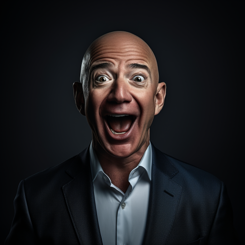 Jeff Bezos with surprised expression