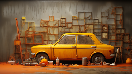 Orange car oil wallpaper