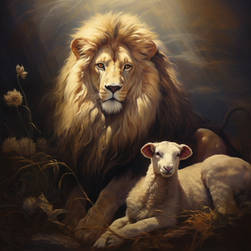 Jesus as Lion and Lamb together Jesus as Lion and Lamb together