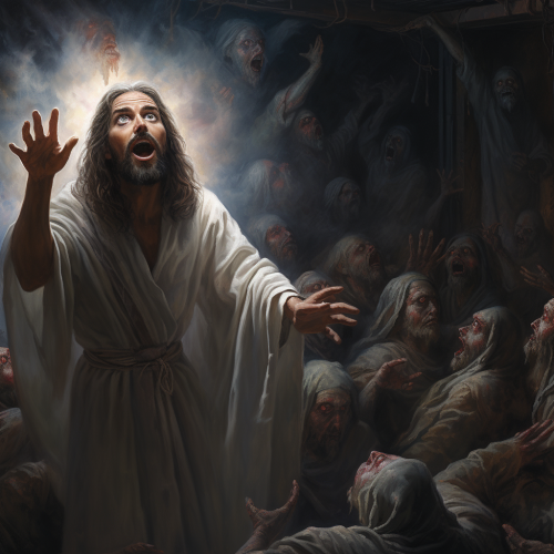 Jesus creepily watching from afar