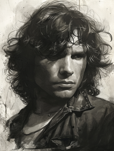 Artistic depiction of Jim Morrison