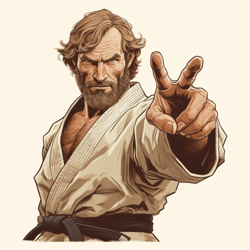 Jiu Jitsu warrior pointing finger