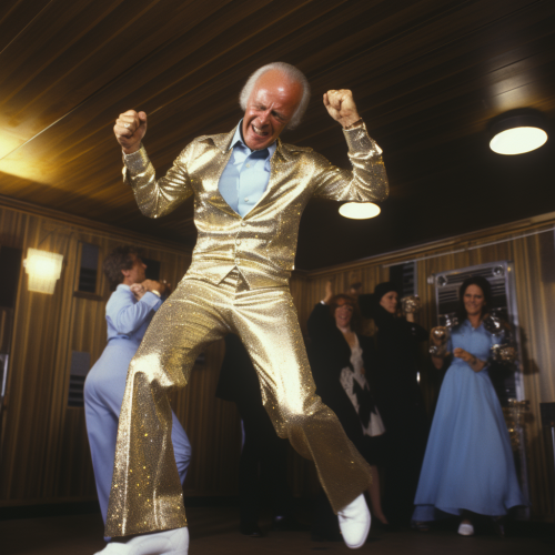 Joe Biden dancing in disco outfit